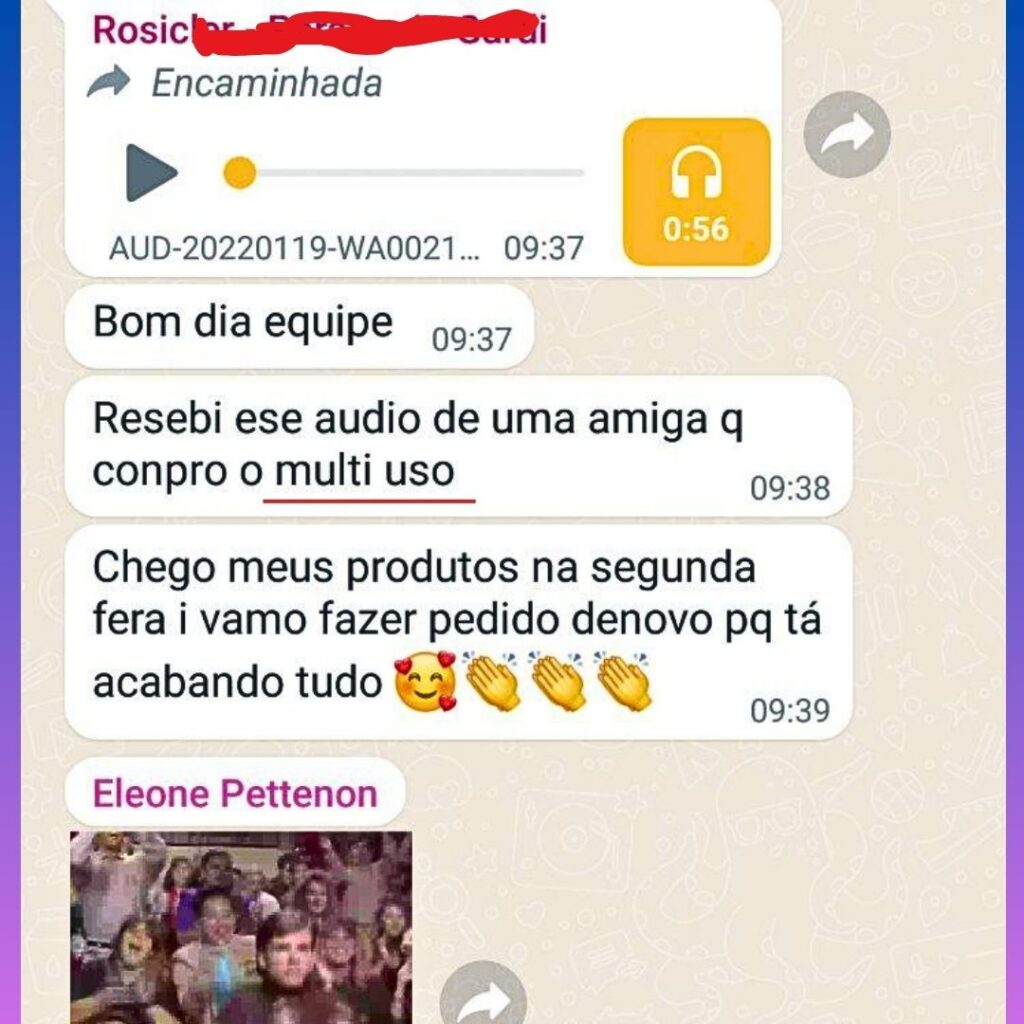 um depoimento positivo de cliente recebido de outro país ao usar Multiuso LOC da Amway Home