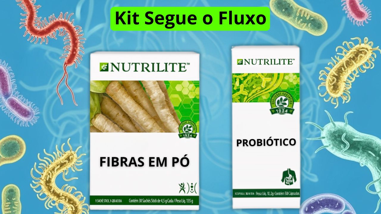 Kit Segue o Fluxo Nutrilite com Flora Balance e Fibras em Pó