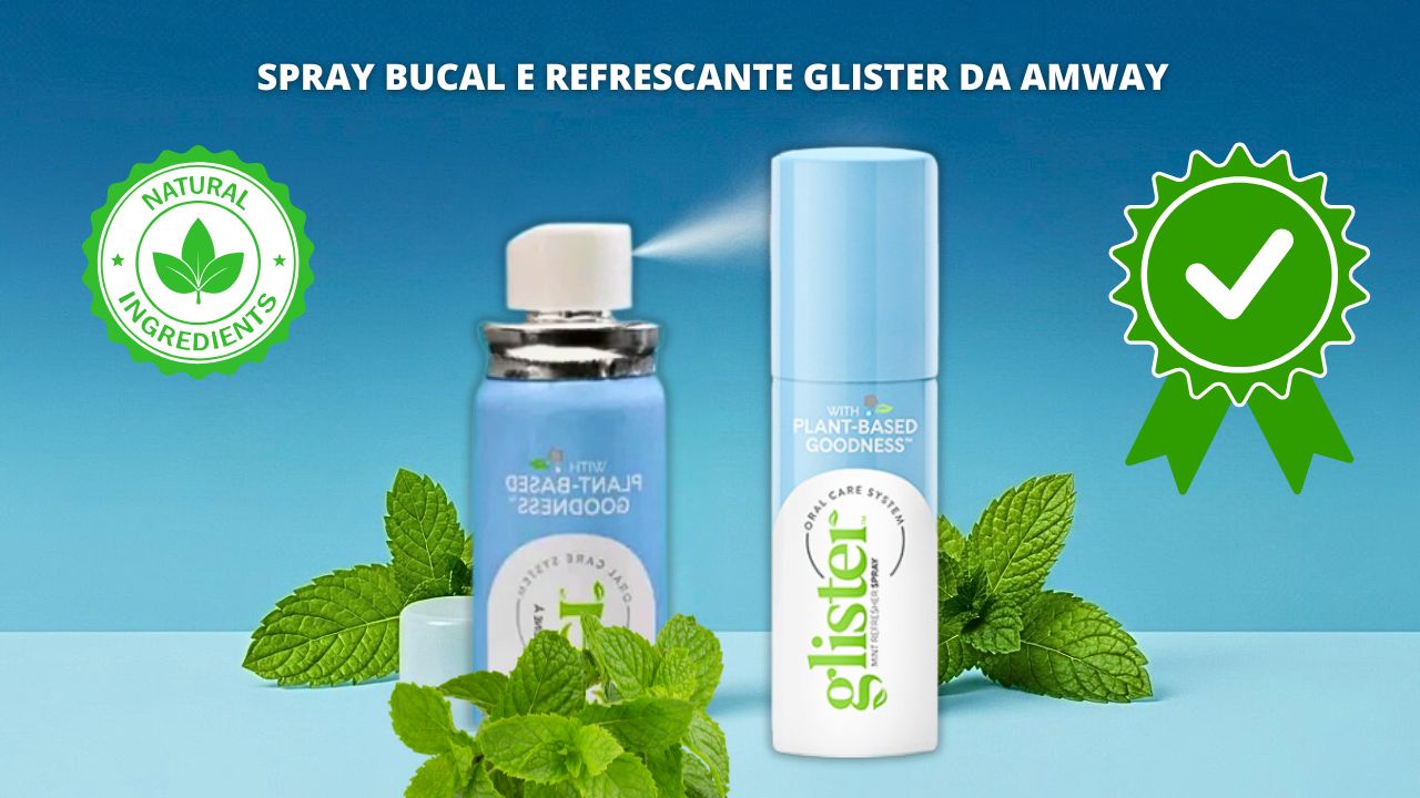 Spray Bucal e Refrescante Glister da Amway com hortelã Nutrilite