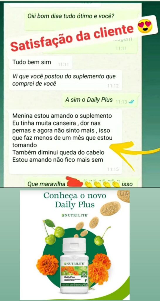 depoimento de um clinete que usou o daily plus da nutrilinte e teve resulatdos
